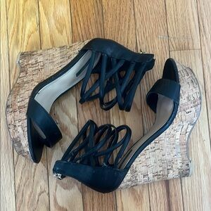 Forever 21 Black and Tan Wedge Shoes
